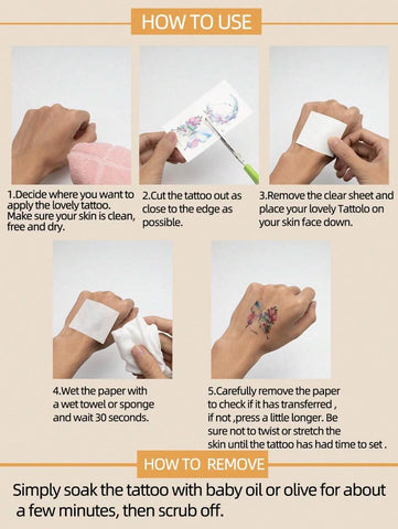 Waterproof Red Lip Food Temporary Tattoo Sticker