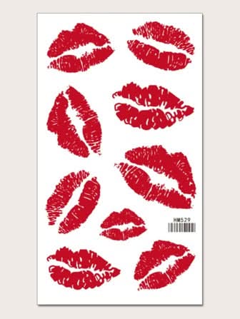 Lip Pattern Temporary Tattoos For Women